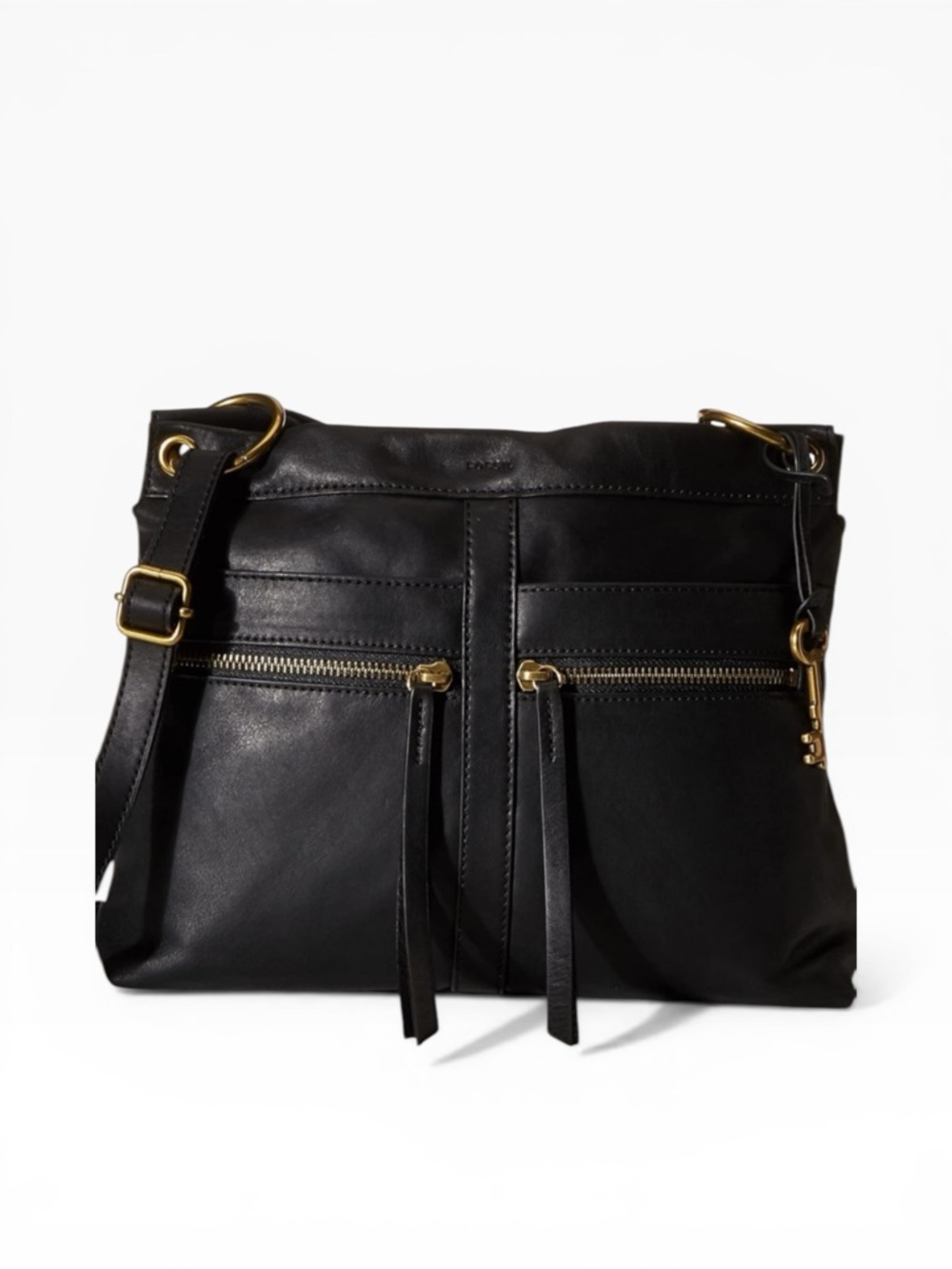 Fossil Caitlyn Crossbody Bag Black Leather Quiet Luxury